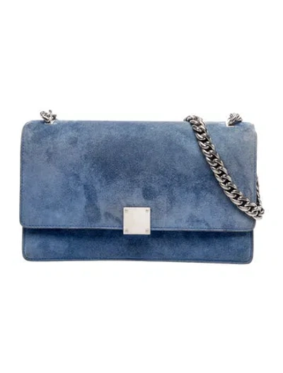 Pre-owned Celine Suede Case Small In Blue