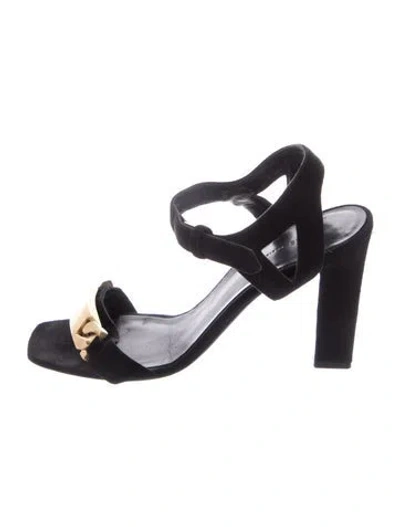 Pre-owned Celine Suede Chain-link Accents Pumps In Black