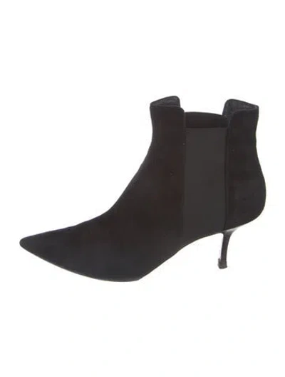 Pre-owned Celine Suede Chelsea Boots In Black