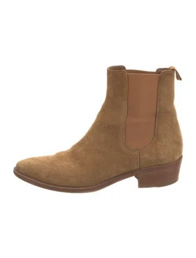 Pre-owned Celine Suede Chelsea Boots In Brown
