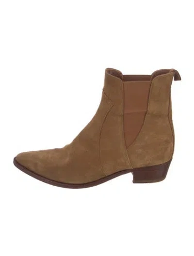 Pre-owned Celine Suede Chelsea Boots In Brown