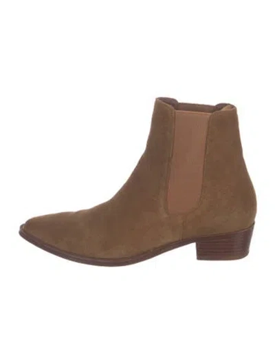 Pre-owned Celine Suede Chelsea Boots In Brown