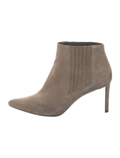 Pre-owned Celine Suede Chelsea Boots In Neutral