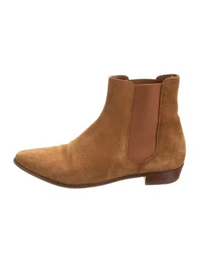 Pre-owned Celine Suede Chelsea Boots In Neutrals