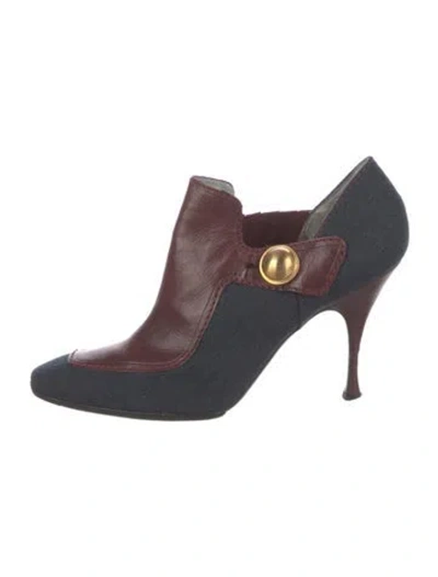 Pre-owned Celine Suede Colorblock Pattern Pumps In Brown