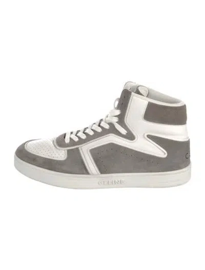 Pre-owned Celine Suede Colorblock Pattern Sneakers In Gray
