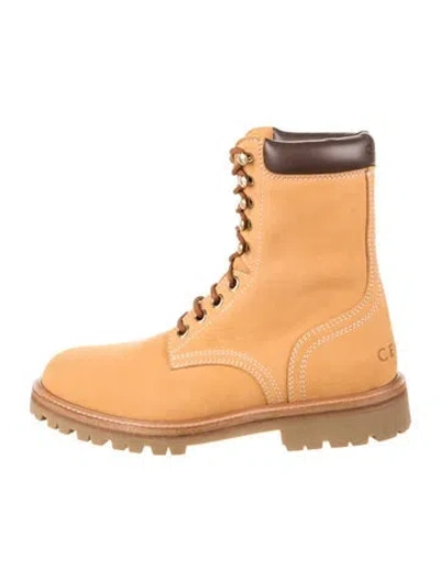 Pre-owned Celine Suede Combat Boots In Brown
