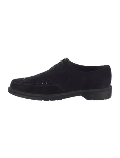 Pre-owned Celine Suede Derby Shoes In Black/blue