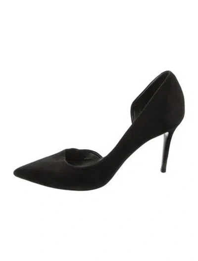 Pre-owned Celine Suede D'orsay Pumps In Black