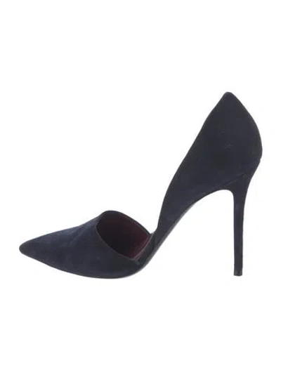 Pre-owned Celine Suede D'orsay Pumps In Blue