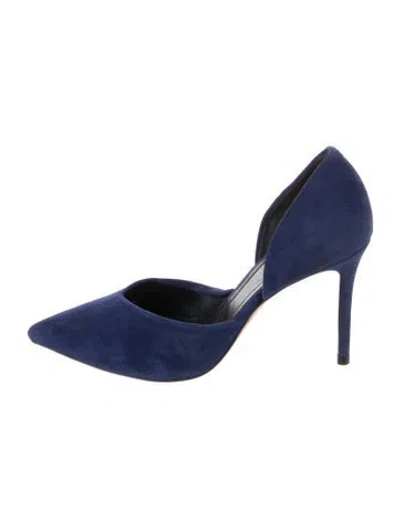 Pre-owned Celine Suede D'orsay Pumps In Blue