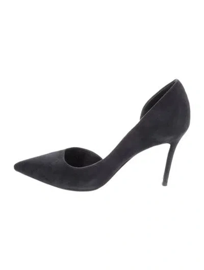 Pre-owned Celine Suede D'orsay Pumps In Blue