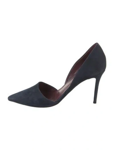 Pre-owned Celine Suede D'orsay Pumps In Blue