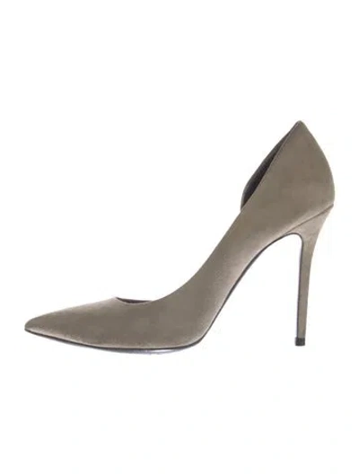 Pre-owned Celine Suede D'orsay Pumps In Gray