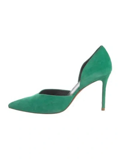 Pre-owned Celine Suede D'orsay Pumps In Green