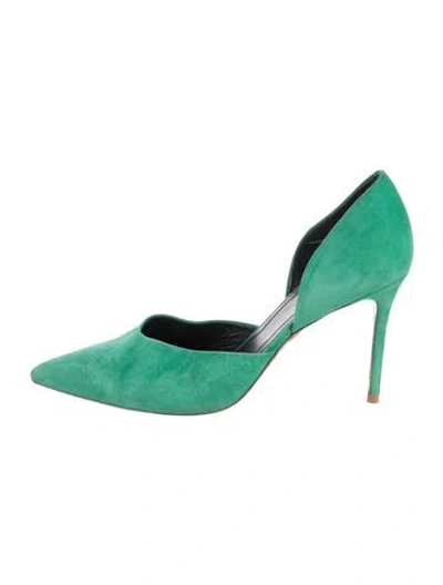 Pre-owned Celine Suede D'orsay Pumps In Green