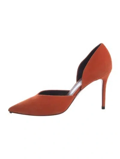 Pre-owned Celine Suede D'orsay Pumps In Orange
