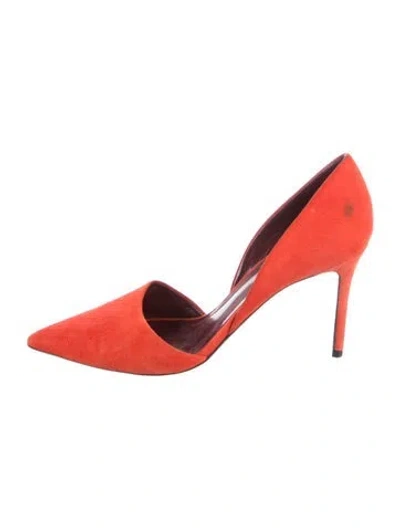 Pre-owned Celine Suede D'orsay Pumps In Orange