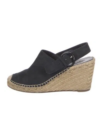 Pre-owned Celine Suede Espadrilles In Black
