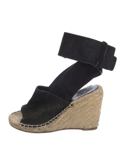 Pre-owned Celine Suede Espadrilles In Black