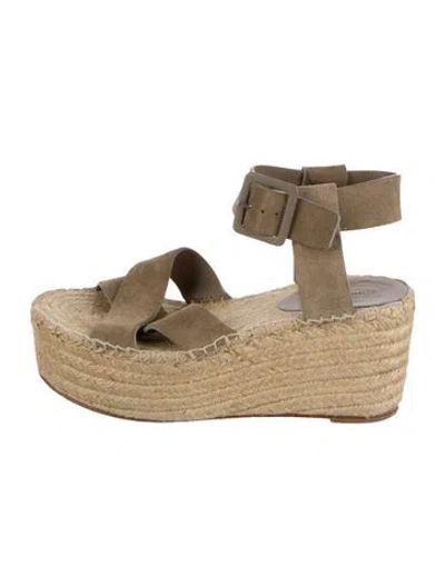Pre-owned Celine Suede Espadrilles In Brown