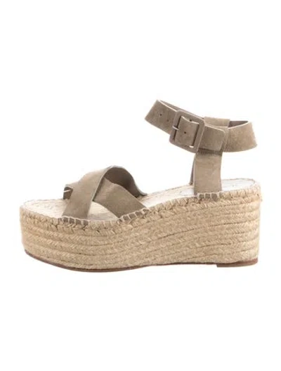 Pre-owned Celine Suede Espadrilles In Grey