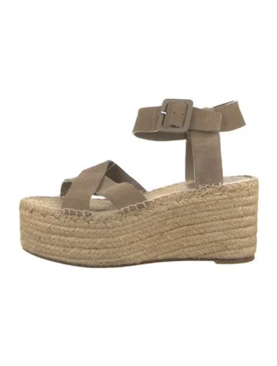 Pre-owned Celine Suede Espadrilles In Neutrals
