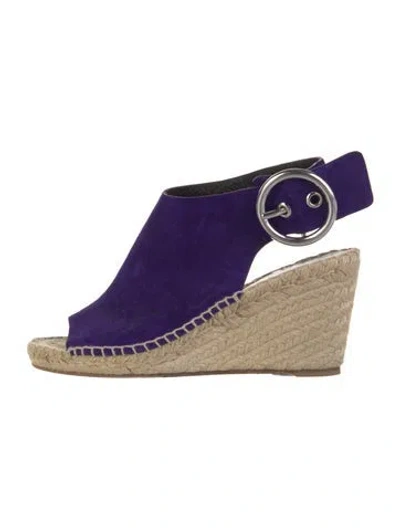 Pre-owned Celine Suede Espadrilles In Purple