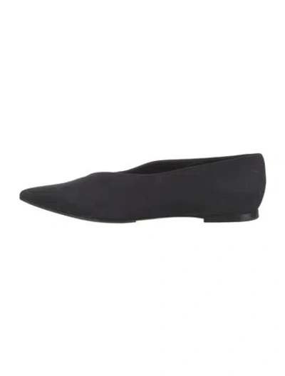 Pre-owned Celine Suede Flats In Black
