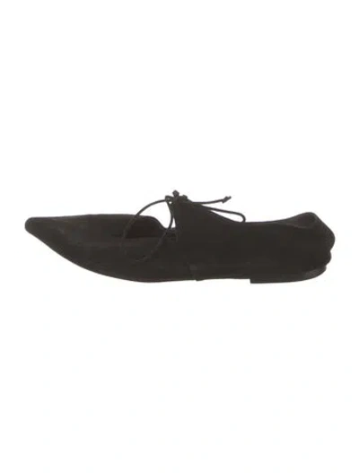 Pre-owned Celine Suede Flats In Black