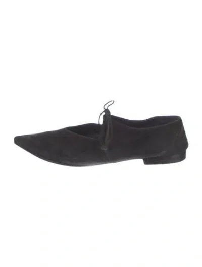 Pre-owned Celine Suede Flats In Black