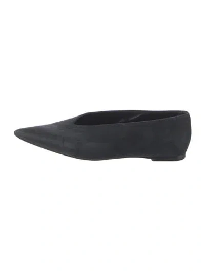 Pre-owned Celine Suede Flats In Black