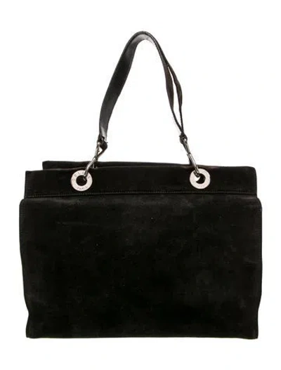 Pre-owned Celine Suede Horizontal Suede One-handle Bag In Black
