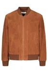 Celine Suede Jacket In Brown