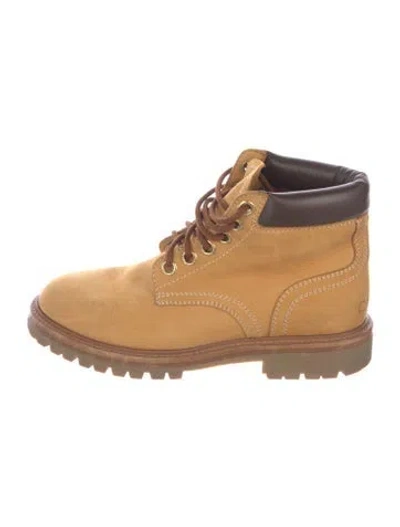 Pre-owned Celine Suede Lace-up Boots In Brown/neutrals