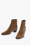 CELINE SUEDE LEATHER ISAAC BOOTS WITH BUCKLE DETAILS