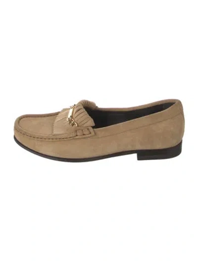 Pre-owned Celine Suede Loafers In Neutrals