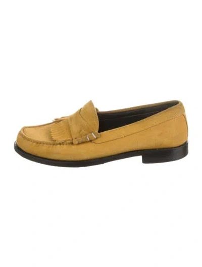 Pre-owned Celine Suede Loafers In Yellow