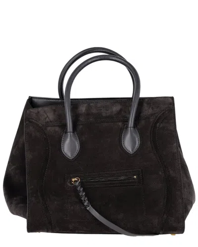 Celine Suede Luggage Phantom Medium Bag (authentic Pre-loved) In Brown
