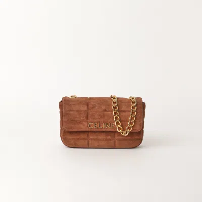 Celine Suede Monochrome Chain Shoulder Bag