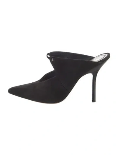 Pre-owned Celine Suede Mules In Black