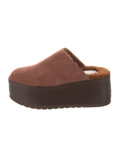 Pre-owned Celine Suede Mules In Brown
