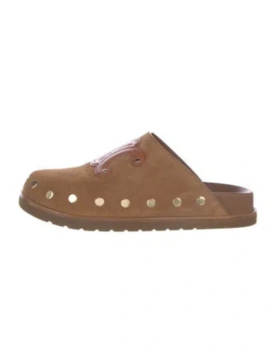 Pre-owned Celine Suede Mules In Brown