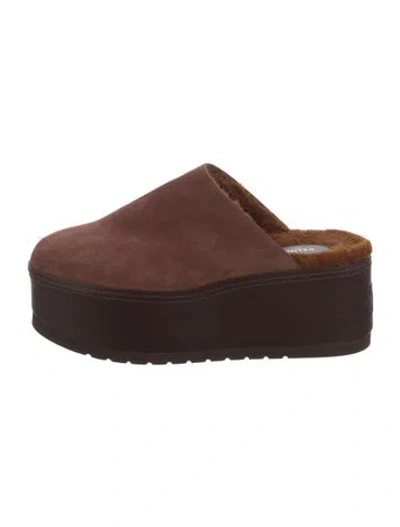 Pre-owned Celine Suede Mules In Brown