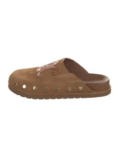 Pre-owned Celine Suede Mules In Brown