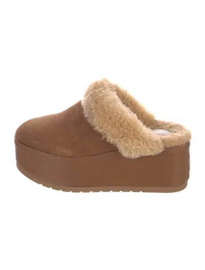 Pre-owned Celine Suede Mules In Neutral