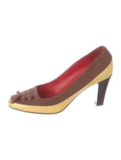 Pre-owned Celine Suede Pumps In Brown