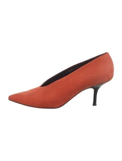 Pre-owned Celine Suede Pumps In Orange