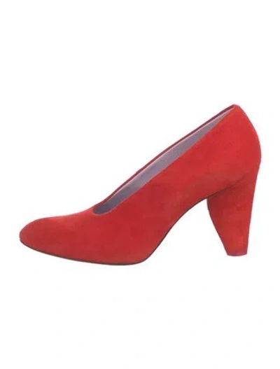 Pre-owned Celine Suede Pumps In Red