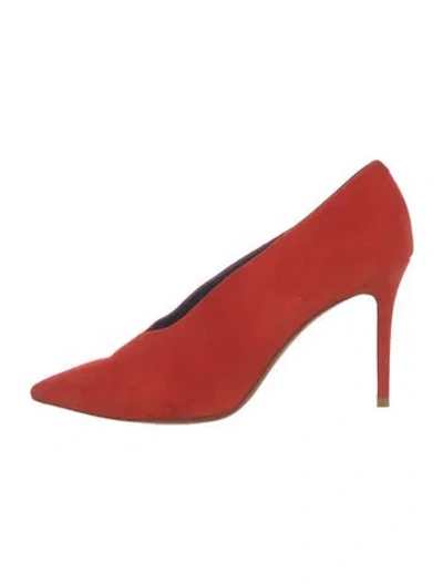 Pre-owned Celine Suede Pumps In Red